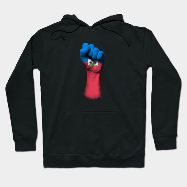 Flag of Haiti on a Raised Clenched Fist Hoodie by jeffbartels